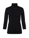 L Agence Aja Tortoiseshell Print Jersey Turtleneck Top In Black