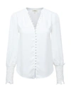 L'agence Ava Lace Cuff Button-up Blouse In Ivory