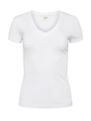 L Agence Becca V-neck Short-sleeve Tee In White