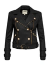 L Agence Billie Double-breasted Leather Jacket In Black