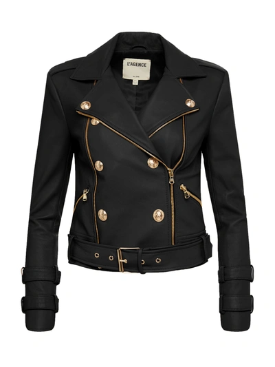 L AGENCE BILLIE BELTED LEATHER JACKET