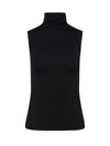 L Agence Carlissa Velvet Sleeveless Turtleneck Top In Black