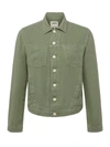 L Agence Celine Slim Linen Jacket In Soft Army