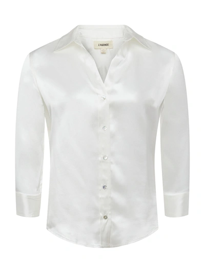 L Agence Dani Blouse In Ivory