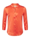 L Agence Women's Dani Three-quarter Sleeve Silk Blouse In Bright Orange