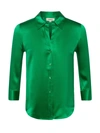 L Agence Dani Silk Charmeuse Blouse In Grass Green