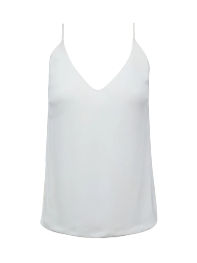 L Agence Gabriella Silk V-neck Tank In Ivory