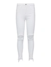 L Agence Margot High Rise Skinny Denim Jeans In White In Blanc Destruct