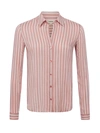 L Agence Holly Striped Button-front Blouse In Rose Tan/ivory Stripe