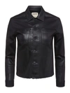 L Agence Janelle Glittered Coated Denim Jacket In Saturated Black Coated