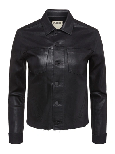 L AGENCE JANELLE COATED DENIM JACKET