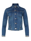 L Agence Janelle Slim-fit Raw-hem Denim Jacket In Authentique