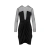 Giorgio Armani Crystal Embellished Mesh Draped Jersey Illusion Dress In Black