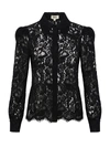 L'agence Jenica Lace Long-puffed Sleeve Blouse In Black Lace