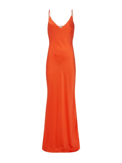 L Agence Women's Jet Satin Gown In Bright Orange