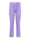 L Agence L'agence Kendra High Rise Crop Flare Jeans In Orchid In Orchid/natural Contrast Coated