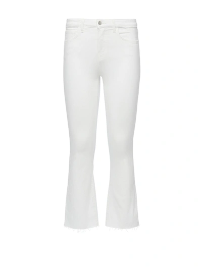 L Agence Kendra Cropped Flared Jeans In White