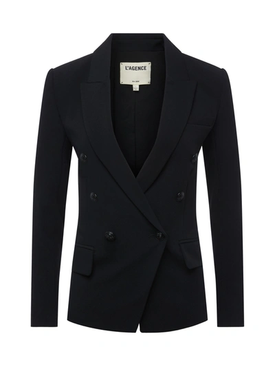 L Agence Kenzie Blazer In Black/black