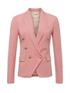 L Agence Kenzie Double Breasted Blazer In Rose Tan