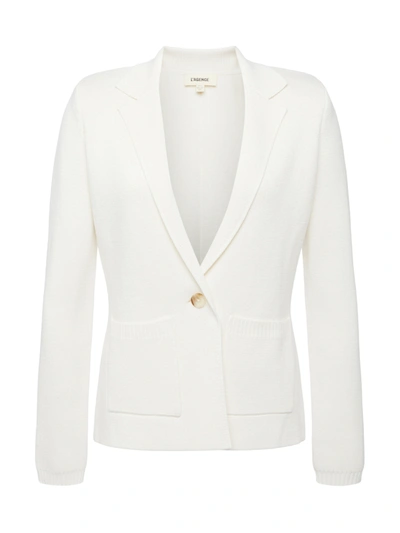 L Agence Lacey Knit Blazer In Ivory