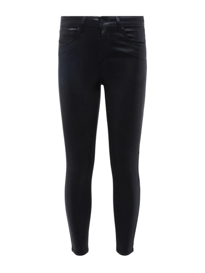 L Agence Margot Coated Jean In Black Coated