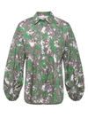 L Agence Mickey Tunic Blouse In Grass Green Multi Small Paisley
