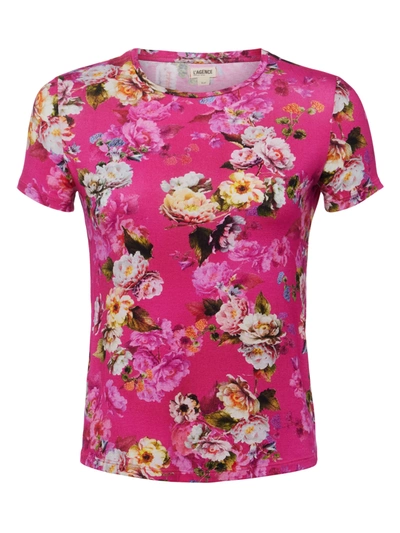 L Agence Women's Ressi Floral Jersey Tee In Cabaret Pink Multi Moschata Rosa