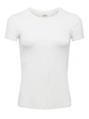 L Agence Ressi Crew Neck Tee In White Micro Modal