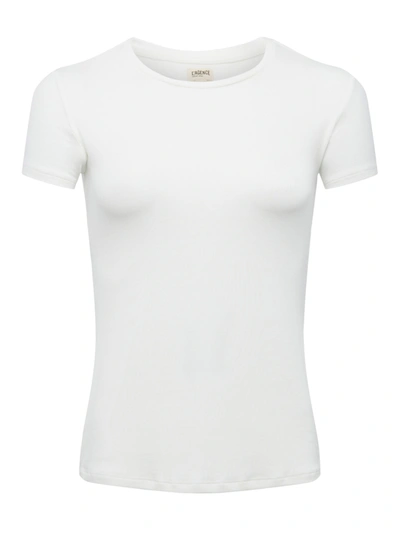 L Agence Ressi Crew Neck Tee In White Micro Modal