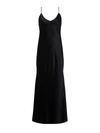 L Agence Serita Maxi V-neck Bias Dress In Black