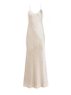 L Agence Serita Silk Charmeuse Maxi Slipdress In Champagne