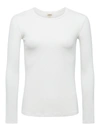 L Agence Crewneck Long Sleeve T-shirt In White