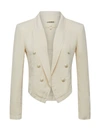 L'agence Wayne Cropped Double-breasted Jacket In Oat