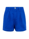 L Agence L'agence Zahari High-rise Pleated Linen Short In Surf Blue