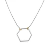 MONARC JEWELLERY Hexi Two-Tone Necklace. Sterling Silver & 9ct Gold