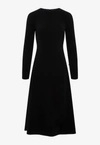 BALENCIAGA A-LINE LONG-SLEEVED MIDI DRESS,725090.TMO70-1000 BLACK