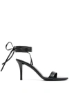THE ROW 'MAUD' BLACK SANDALS WITH SELF-TIE LACES IN LEATHER WOMAN