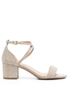 Michael Kors Michael Michael  Kors Open Toe Ankle Strap Sandals In Gold