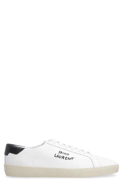 Saint Laurent Court Classic Leather Sneakers In 9061 White/black