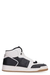 Saint Laurent High-top Leather Sneakers Contrast Panels In Black