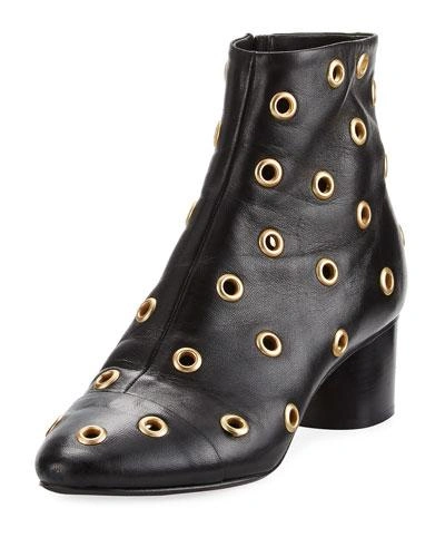 Isabel Marant Danay Eyelet-embellished Leather Ankle Boots In Black