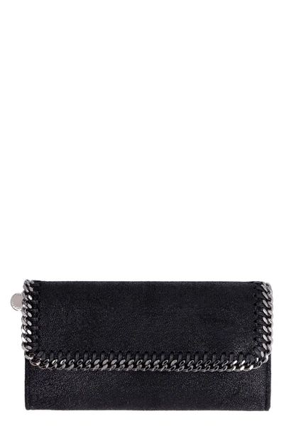 Stella Mccartney Falabella Continental Wallet In Black