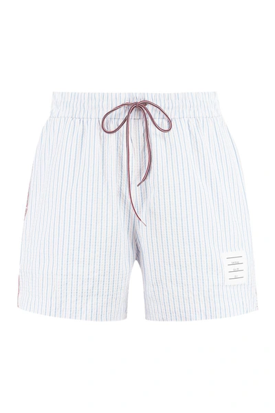 Thom Browne Printed Swim Shorts In Blue