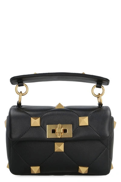 Valentino Garavani - Roman Stud Leather Mini Crossbody Bag In Black