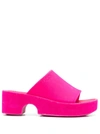 Xocoi 60mm Mula Flock Sandals In Pink