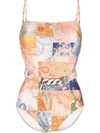 ZIMMERMANN ZIMMERMANN PATCHWORK PRINT SWIMSUIT