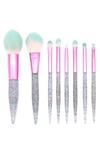 Moda Assorted 8-piece Pink Glitter Bomb Brush Set In Pink