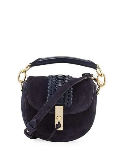 Altuzarra Ghianda Mini Suede Top-handle Cross-body Bag In Navy