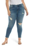 SLINK JEANS RIPPED HIGH WAIST ANKLE SKINNY JEANS
