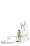 Jacquemus Le Chiquito Noeud Leather Crossbody Bag In 100 White
